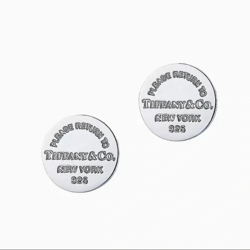 Sterling silver Return To Tiffany round earrings.